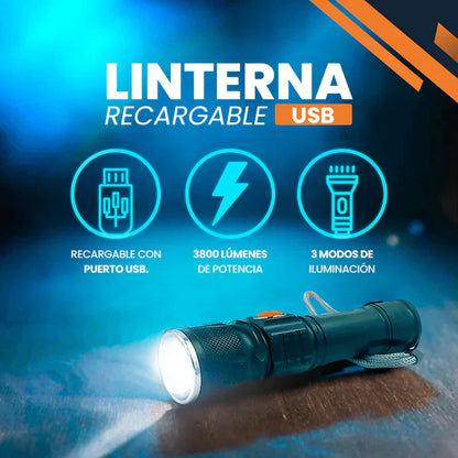 COMPRE 1  Y LLÉVATE 2 Linterna Táctica TitanioPro™ USB